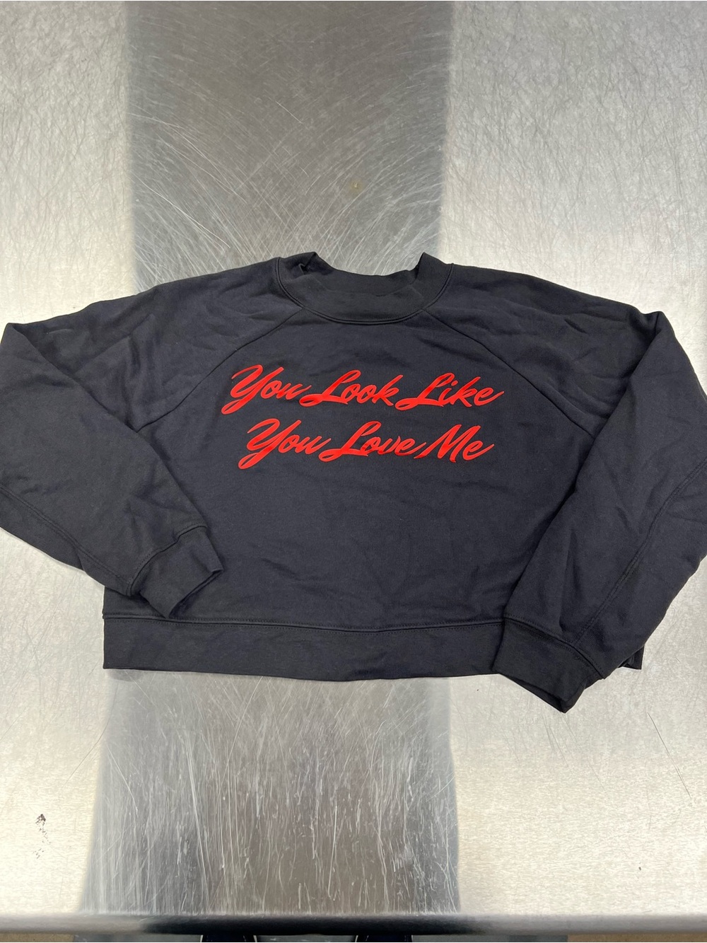 Bella Canvas “You Look Like You Love Me” Crewneck Crop Sweatshirt Women’s M